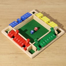 쉐이트 더 박스 주사위 보드 게임 나무 플랩 & 4인용 펍 바 파티 용품 가족 놀이 어린이 성인용 210612, 녹색