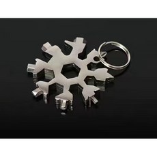 多功能戶外工具 鑰匙扣 螺絲刀 啟瓶器 萬能扳手, 1個, 銀色
