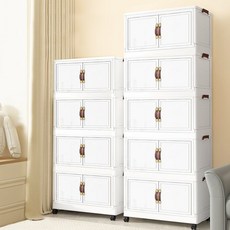 이동식 폴딩 리빙박스 양문형 수납장 대용량 (주)존글로벌, 화이트 투명, 1개