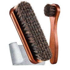 Youngjoy3피스말털샤인슈즈브러시키트폴리쉬다우버어플리케이터F 브라운.136446