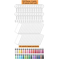 목재 블랭크용 키 체인 블랭크 체 점프 링 태슬 120 개, [01] 120pcs A