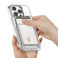 Design Plus 透明 MagSafe 滑動式卡夾 可收納3張卡, 1個