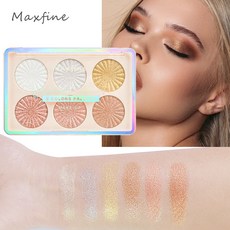 MAXFINE 六色腮紅高光修容盤, 1個, 銷售，購買等同默認公司免責申明）