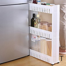 냉장고 틈새 주방 틈새장 이동 선반 사이드 수납장 3단 선반장