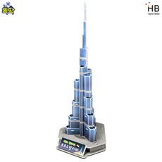 (디코)3D퍼즐 보드게임 DIY_부르즈할리파 LED, 37피스, 단품, 1개