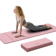 접이식 두꺼운 요가매트 홈트레이닝 운동매트 TPE 8mm, 1개, 핑크