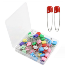 허니듀_컬러 안전옷핀 소형 43mm 고정핀 세트 옷수선 이불고정, 혼합색상, 50개