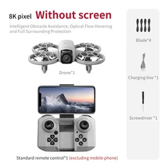 V53 RC 드론 2.4G 5G GPS 전문가용 8K HD 항공 촬영 원격 조종 항공기 HD 듀얼 카메라 쿼드콥터 남자아이 장난감 선물, [01] Grey 8K