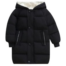 萱寶媽咪baby童裝館 韓版兒童秋冬長版羽絨外套 男童女童連帽中大童羽絨服 兒童風衣外套 素色韓系長版童裝