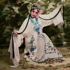 京劇女花旦戲服 中國風古裝表演服 越劇 / 黃梅戲通用 含頭飾水袖套裝