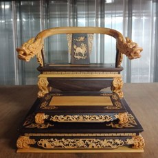 泓展工藝 黑檀入檜木托椅 一尺托尺三, 1個