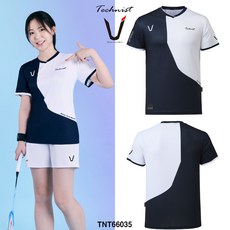 테크니스트 배드민턴 전사 기획 티셔츠 반팔 상의 화이트 네이비 TNT66035 남성 여성