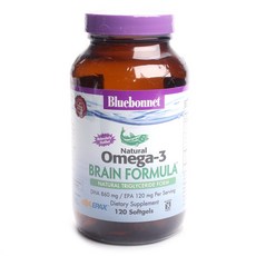 Bluebonnet Omega-3頭腦配方軟膠囊, 1罐, 120顆