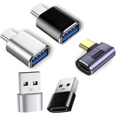 USB 어댑터 5팩 USB a에서 C까지 여성 어댑터 및 10Gbps USB C 남성에서 USB 3.1 여성 OTG 어댑터 MacBook iPhone 17 16 iPad용 타입