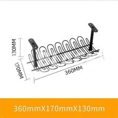 桌下電線收納槽 排插板整理辦公桌面理線器 免打孔, 360黑單配小螺絲, 1個