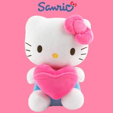 캐릭터 산리오 하트 중형 인형 애착 동물 토끼 강아지 고양이, 1개, 헬로키티, 25cm