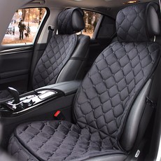 지엠지모터스 락킵 극세사 겨울 자동차 방석 3P 풀세트, 1개, 앞시트 1P_블랙