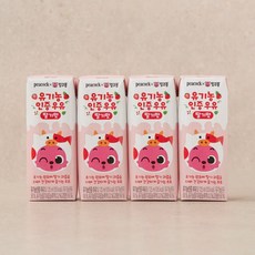 피코크 핑크퐁 유기농 우유 딸기 125ml, 2개