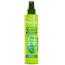 Garnier Fructis 퓨어 모이스처 10-in-1 스프레이 건조한 모발 및 두피용 히알루론산 240ml(8.1액량 온스) 1개입 (포장은 다를 수 있음), Garnier Fructis 퓨어 모이스처 10-in-