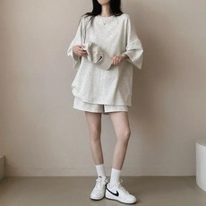 太妮絲KA03 韓系寬鬆短袖短褲休閒運動套裝 多色選擇