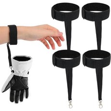 스키 장갑 스트랩 내구성 스포츠 탄성 끈 키체인 스노보드, 스노보드 등산 야외 활동을 위한 키체인 실용적인 액세서, 색상: 3. 4pc buckle no logo