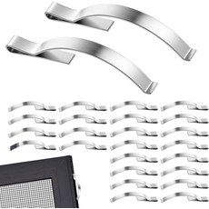 30개의 창문 스크린 텐션 스프링 클립 스테인리스 스틸 플랫 코너 마운트 알루미늄 채널의 스크린을 단단히 고정하여 흔들림을 방지합니다