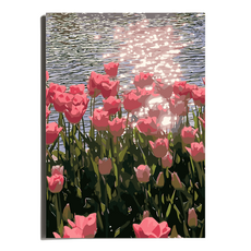 원그리드 DIY 명화그리기 세트 피포페인팅 캔버스 유화그리기, 튤립 레이크, 1개