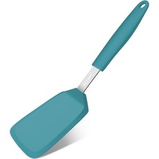 포트위이 실리콘 주걱 13 x 3.2인치 600F 내열 주방 BPA 프리 논스틱 프라이팬용 유연한 터너 요리 계란 뒤집기 및 팬케이크 식기세척기 안전 블랙, Blue