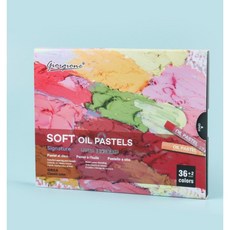 超軟油畫棒套裝：藝術48色重彩蠟筆，含馬卡龍色系36色與莫蘭迪色系36色，色彩鮮明、質地柔軟、可水洗，美術創作首選, 1個, 經典色系36色