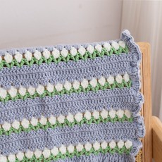 DIY 꽃 패턴 뜨개질 쿠션 초보자용 핸드메이드 장식 소품 실내 인테리어 감성 소품, 베개심이없는흰색튤립형베개소재패키지