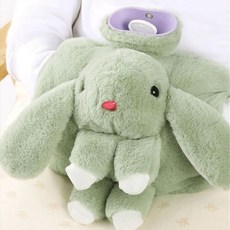 冬季必備 註水式熱水袋 安全保暖 女卡通毛絨可拆灌水暖水袋 暖肚子暖手寶暖宮大號暖寶寶, PVC單獨內膽【顏色隨機】/300ML,灌熱水款式  非插電款