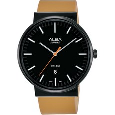 ALBA 雅柏 AS9H43X1 型男時尚手錶 黑色x卡其色 44mm 藍寶石鏡面 5氣壓防水 日本機芯