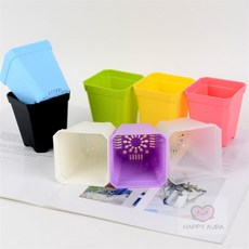 해삐아우라 미니 사각 화분 인테리어화분, 소 - 화이트