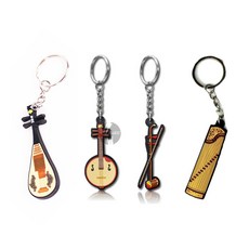 國樂鑰匙圈 不吊飾 二胡 古箏 琵琶 中阮 國樂 鑰匙圈 柳琴 月琴 大阮 小阮 國樂 聖誕禮物, 1個, 二胡造型, 二胡造型