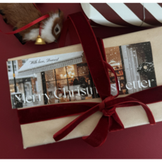 크리스마스 택 선물 박스 포장 성탄절 산타 구디백 쿠키 케이크 베이커리, 눈 오는 거리 40매