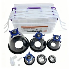 개와 고양이를 위한 애완동물 마취 마스크 투명 수동 인공호흡기 수의학 마취 산소 마스크 애완동물 케어, 01 1 Set