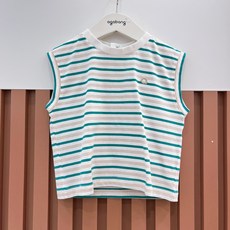 아가방 중계점 *BEST* 26년여름최신상 마요ST나시티셔츠 / 깔끔한 스트라이프 패턴과 시원한 나시 디자인이 만난 티셔츠. 면 100%로 부드럽고 안심하고 입기 좋은 상의