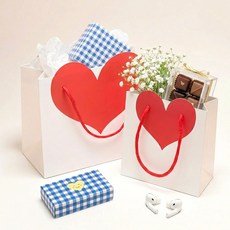 잇츠K 하트 쇼핑백, 20개, 화이트