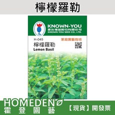 農友種苗 KNOWN-YOU 檸檬羅勒 種子 H-045 家庭園藝栽培, 1包