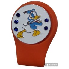 Volkmi高爾夫矽膠帽夾男女通用球標記／時尚帽夾配件，隨機出貨增添樂趣, 唐老鴨橘, 1個