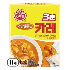 오뚜기 3분 카레 약간매운맛, 200g, 11개