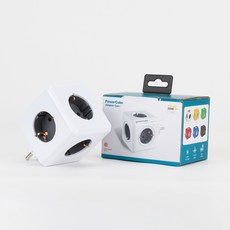 파워아트큐브V1 선없는 5구 고용량 디자인멀티탭, 1개, 화이트, 77mm