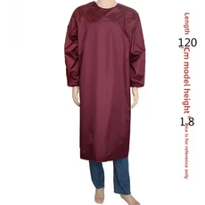 방수 내유성 긴 소매 앞치마 작업복 남여 산성 알칼리 애완 동물 미용실, 19 Medium wine red