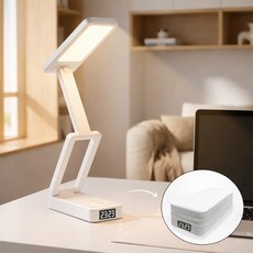 Keebright LED 책상 스탠드 접이식 터치식 3단 조광 각도조절 학습용 독서등, 무선 충전형