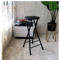 접이식 높은의자 카운터 카페 라운지 벤치 강연 바의자, 1인용, 80cm 블랙 보드