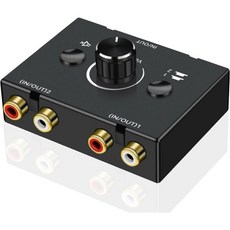 오디오 스위치 3.5mm 양방향 스테레오 스위처 2 in 11 아웃 헤드폰 수동 선택기 분배기 PC 전화 노트북 헤드폰검정, Black-1