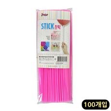 제이오스토어 풍선스틱 핑크 100개입 풍선막대 파티소품 풍선받침대 파티용품