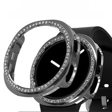 적용 갤럭시워치7 케이스 PC소재 전기도금 펀칭HJWH740, 블랙Black, 1개