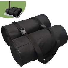 DONEHOS 150파운드 충전식 모래주머니 우산 받침대 무게용 무게 가방 캔틸레버 오프셋 파티오 데크 수영장 옆용 2개 세트 검은색모래 없음, 150파운드(2 x 75파운드), 검정