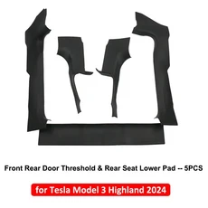 쿠쿠스토어 테슬라 신형 모델 3 하이랜드 2024 전면 문짝 씰 보호대 스트립 킥 방지 가드 오염, 02 5PCS Set